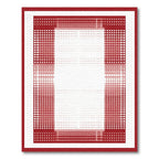 Red White Gradient Dot Border Rug