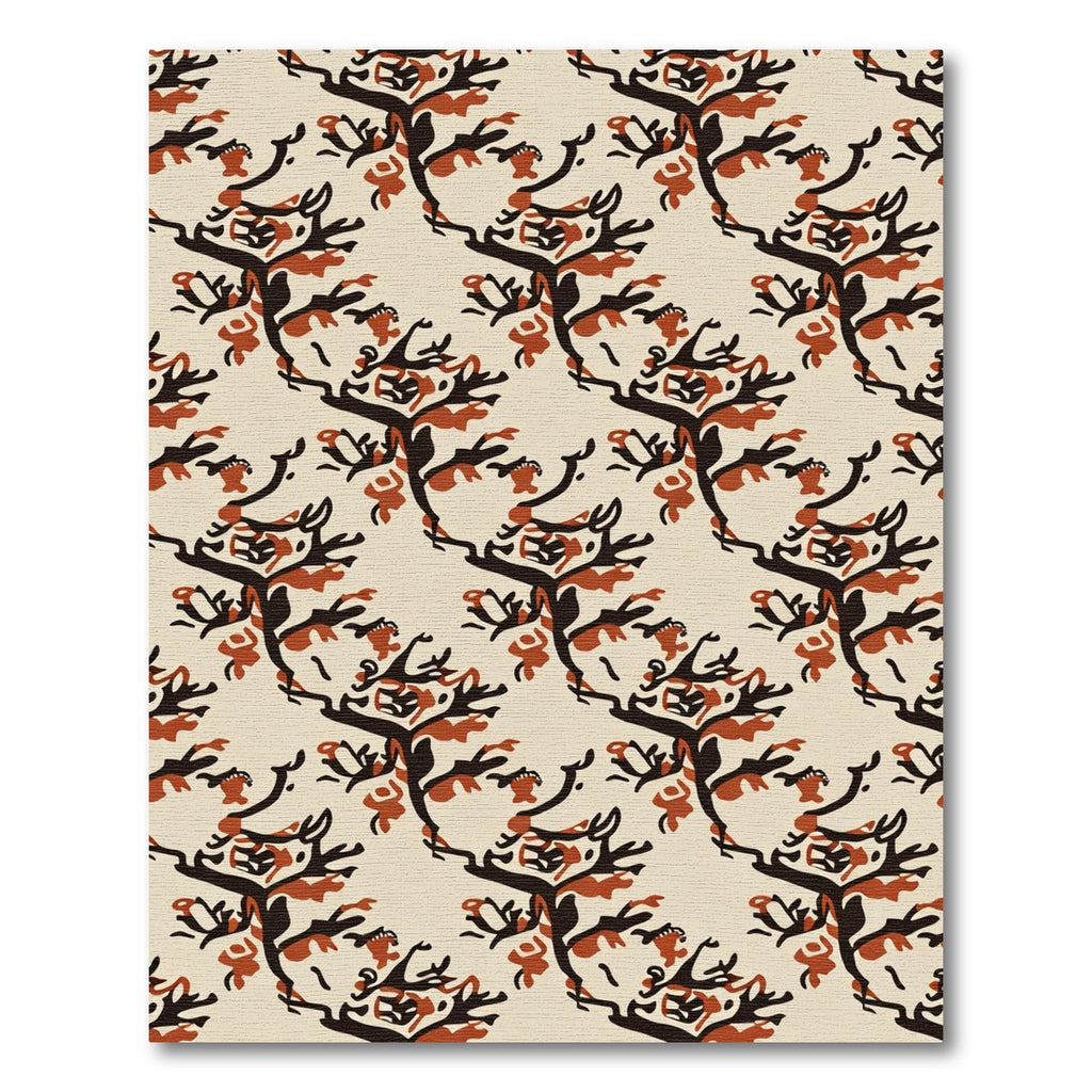Rustic Sepia Branch Tree Harmony Rug