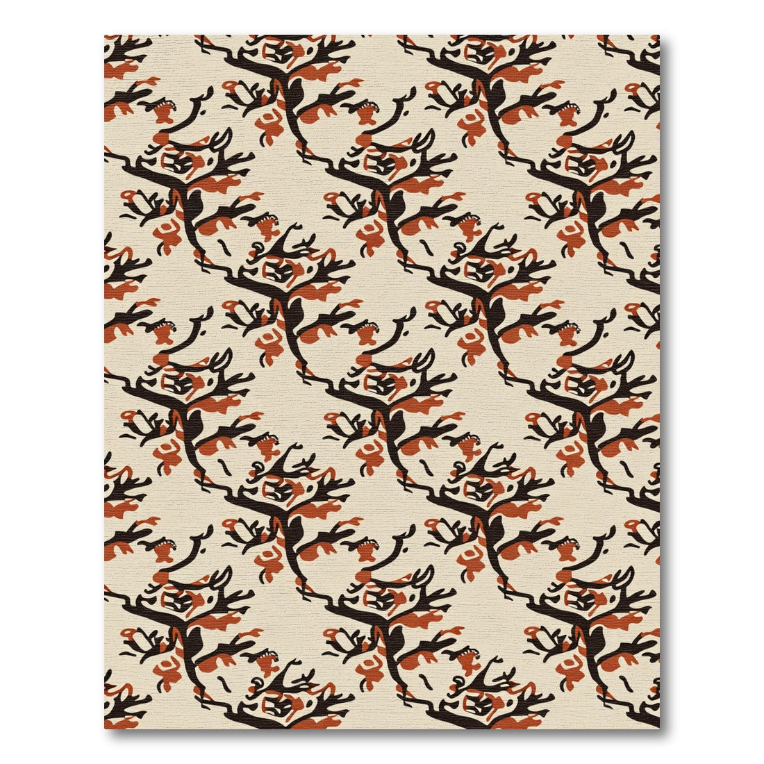 Rustic Sepia Branch Tree Harmony Rug