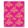Vivid Yellow Butterfly Scroll Design Rug
