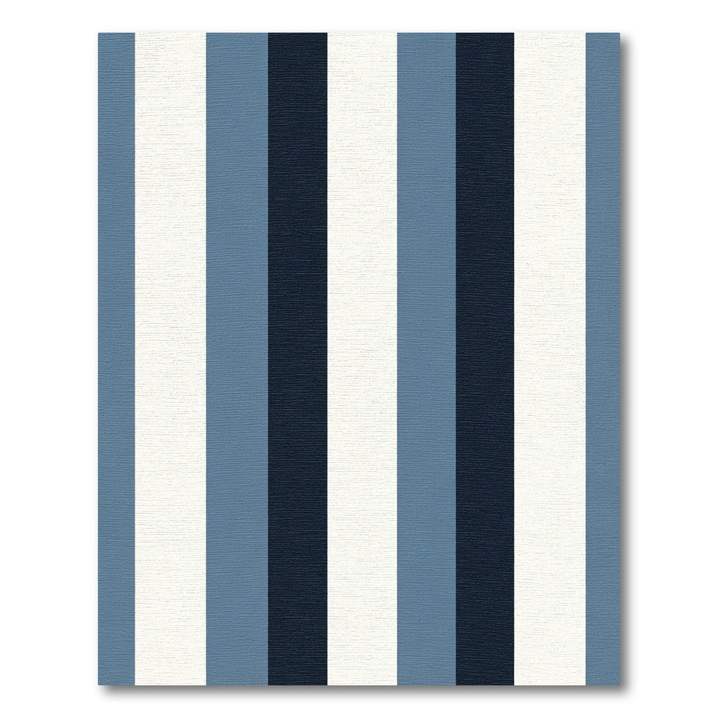 Classic Navy Blue White Stripe Rug