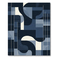 Deep Blue Abstract Geo Wave Rug