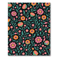Teal Pink Orange Floral Garden Rug