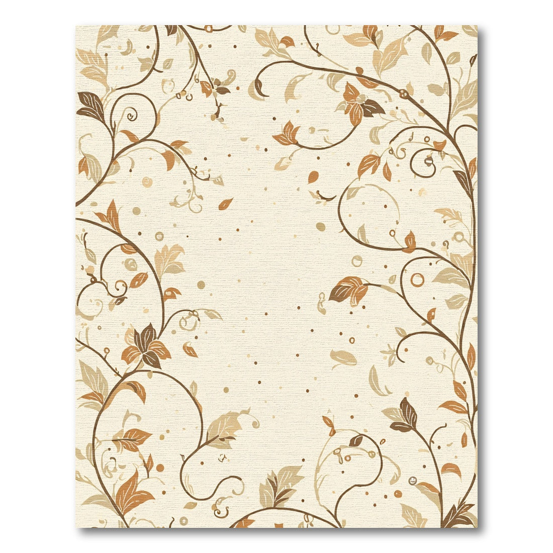 Earthy Autumn Vine Scroll Rug
