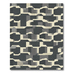 Monochromatic Stone Geometric Blocks Rug