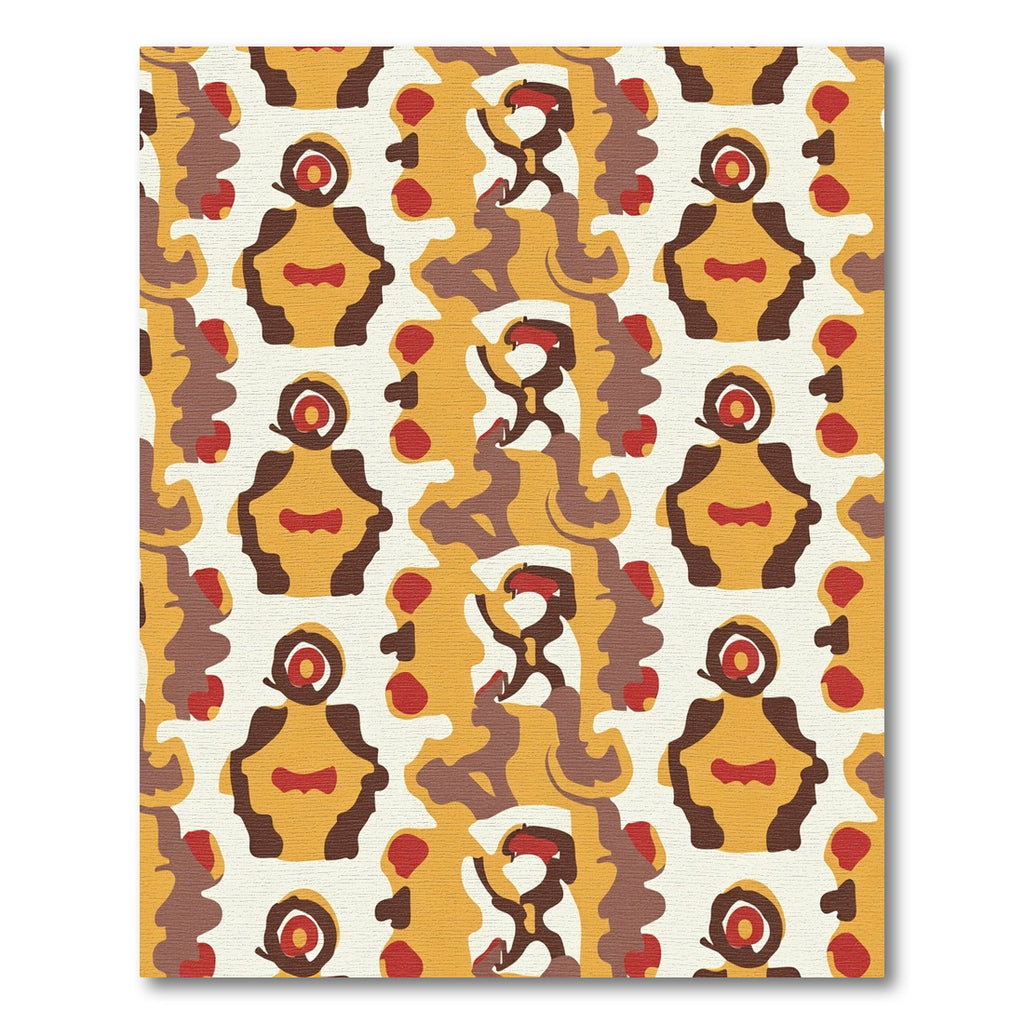Yellow Ochre Abstract Figures Rug
