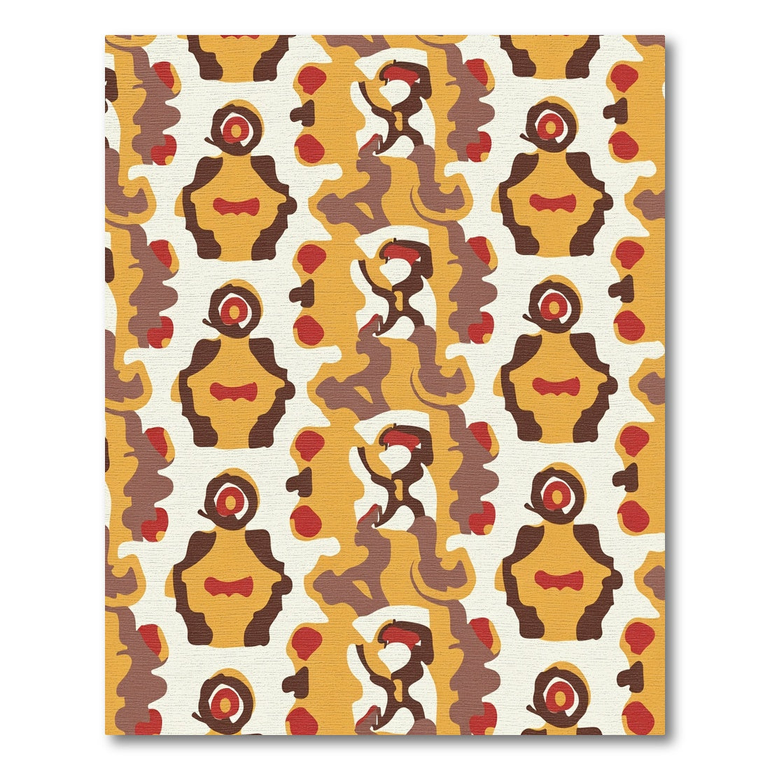 Yellow Ochre Abstract Figures Rug