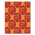 Vibrant Red Orange Swirls Round Rug