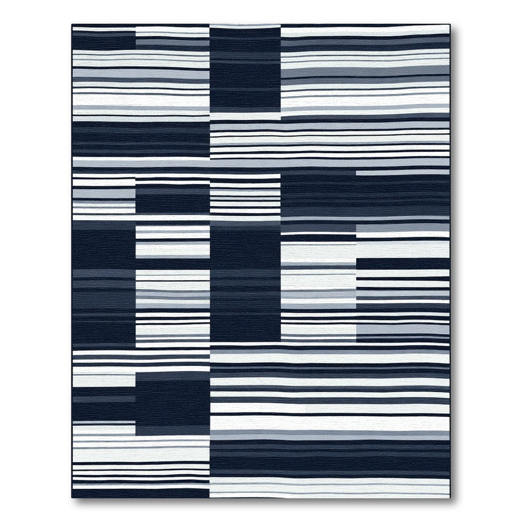 Abstract Horizontal Stripe Block Collage Rug
