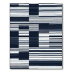 Abstract Horizontal Stripe Block Collage Rug