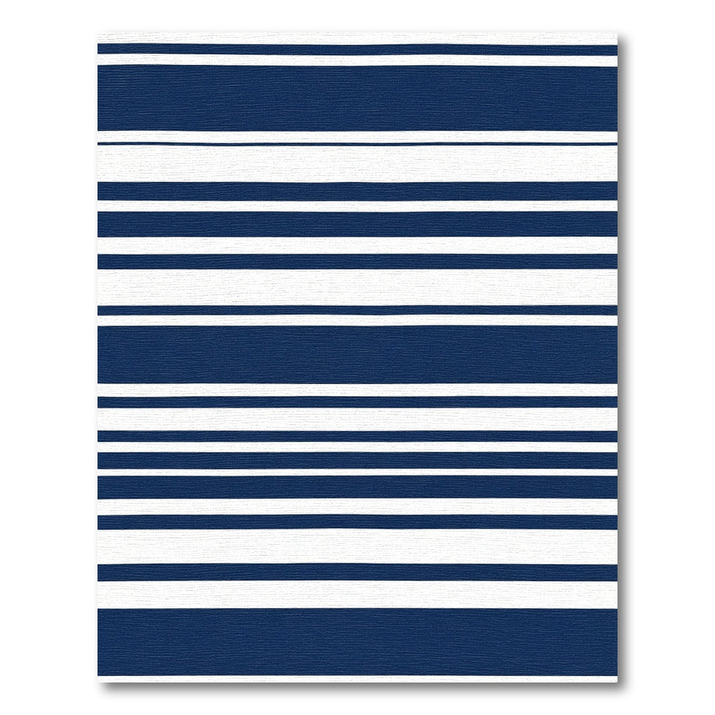 Bold Navy White Horizontal Stripe Rug
