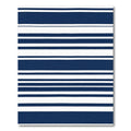 Bold Navy White Horizontal Stripe Rug