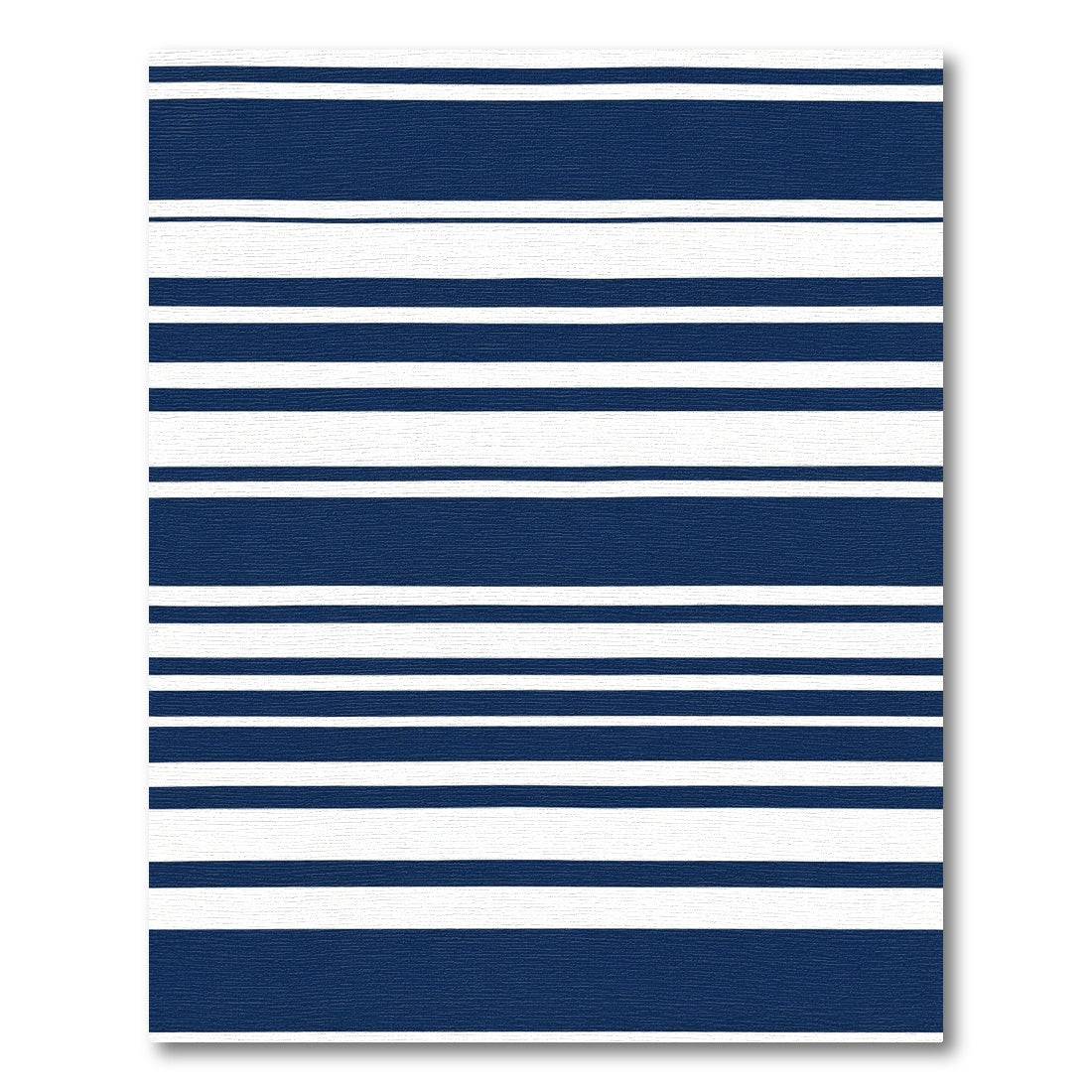 Bold Navy White Horizontal Stripe Rug