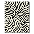 Abstract Cream Black Zebra Stripes Rug