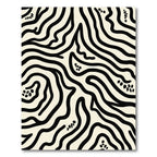 Abstract Cream Black Zebra Stripes Rug