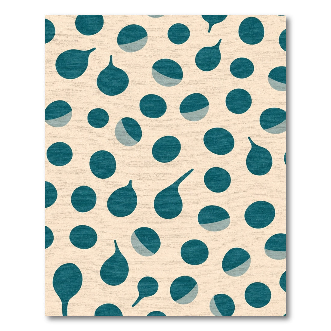 Teal Droplet Scattered Circles Pattern Rug