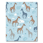 Whimsical Giraffe Sky Stars Rug