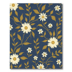 Navy White Floral Meadow Vines Rug
