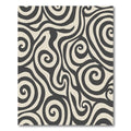 Dark Neutral Swirl Wave Composition Rug