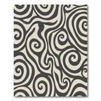 Dark Neutral Swirl Wave Composition Rug