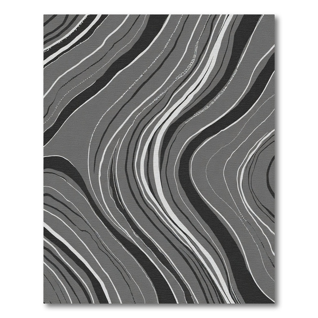Monochrome Flowing Abstract Lines Rug