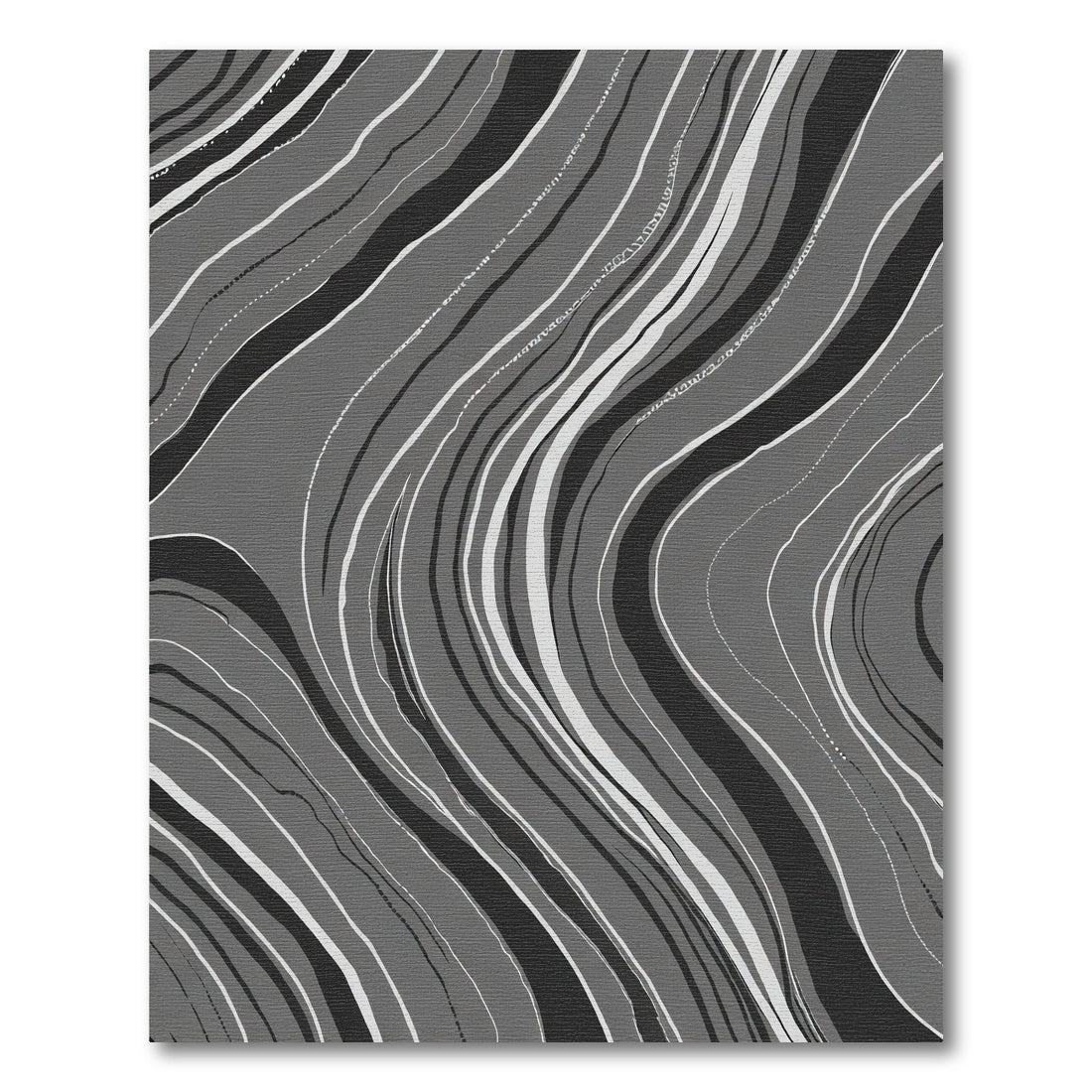 Monochrome Flowing Abstract Lines Rug