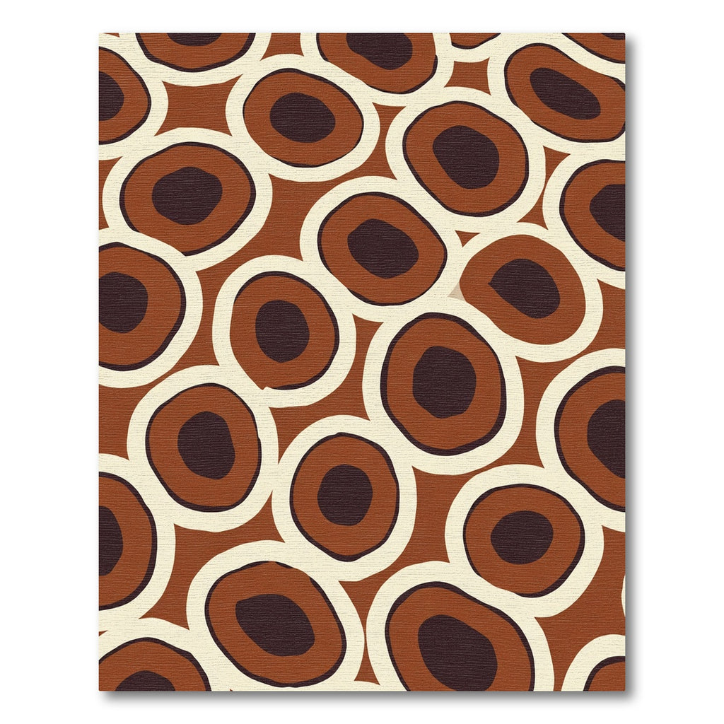 Brown Cream Ringed Circles Rug