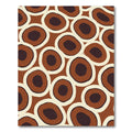 Brown Cream Ringed Circles Rug