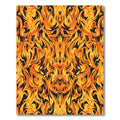 Fiery Amber Flames Mandala Rug