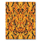 Fiery Amber Flames Mandala Rug