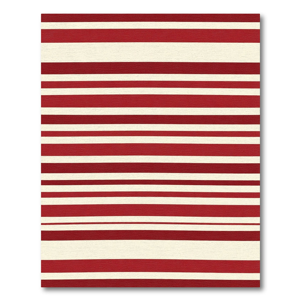 Classic Red Cream Stripe Rug