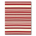 Classic Red Cream Stripe Rug