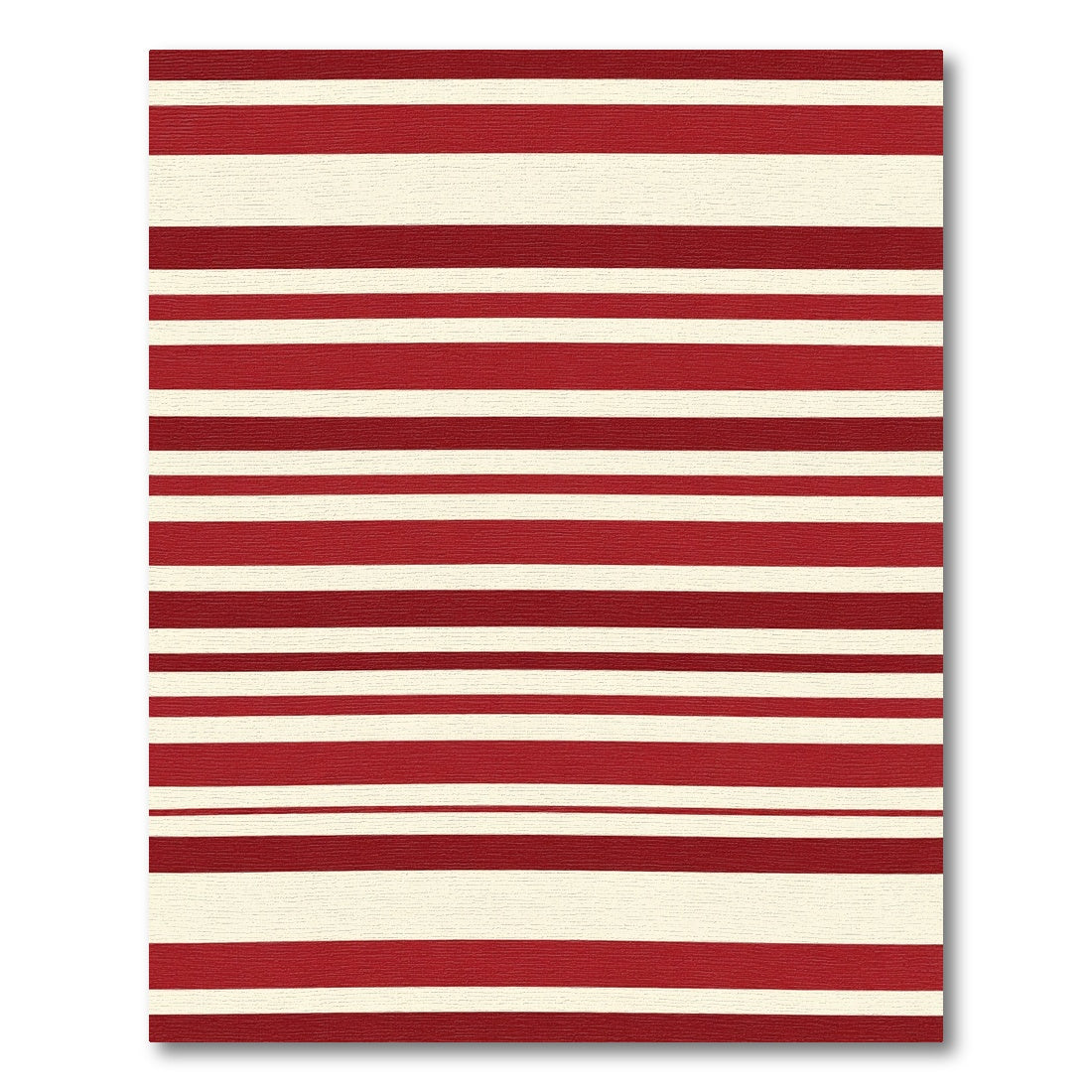 Classic Red Cream Stripe Rug