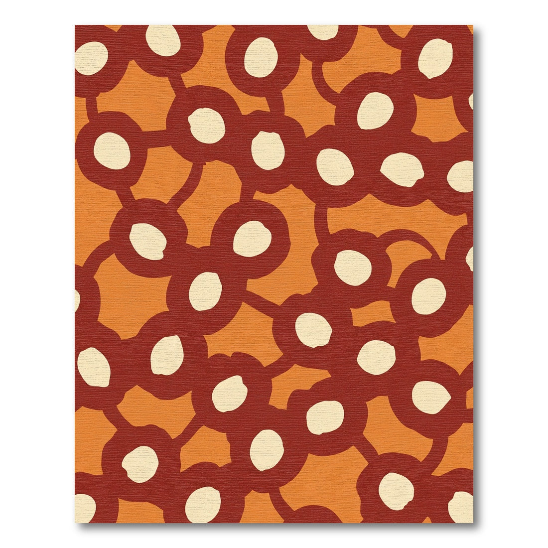 Terracotta Cream Blob Cluster Rug