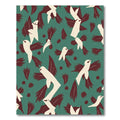 Birds In Flight Teal Crimson Rug