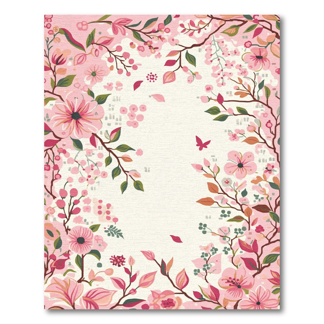 Pink Blooming Branches Floral Wonder Rug