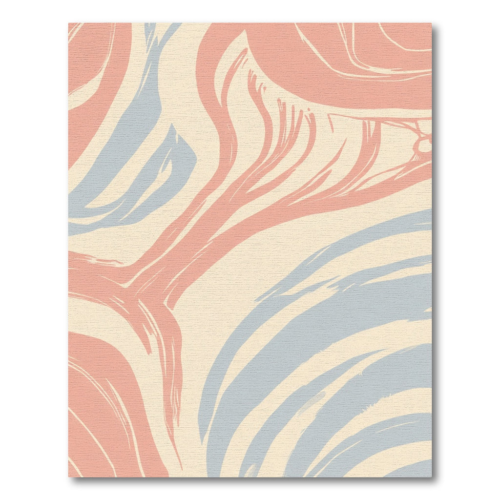 Blush And Blue Abstract Brushstrokes Rug