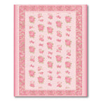 Feminine Pink Floral Bow Arrangement Rug