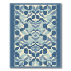 Abstract Blue Geometric Lattice Rug