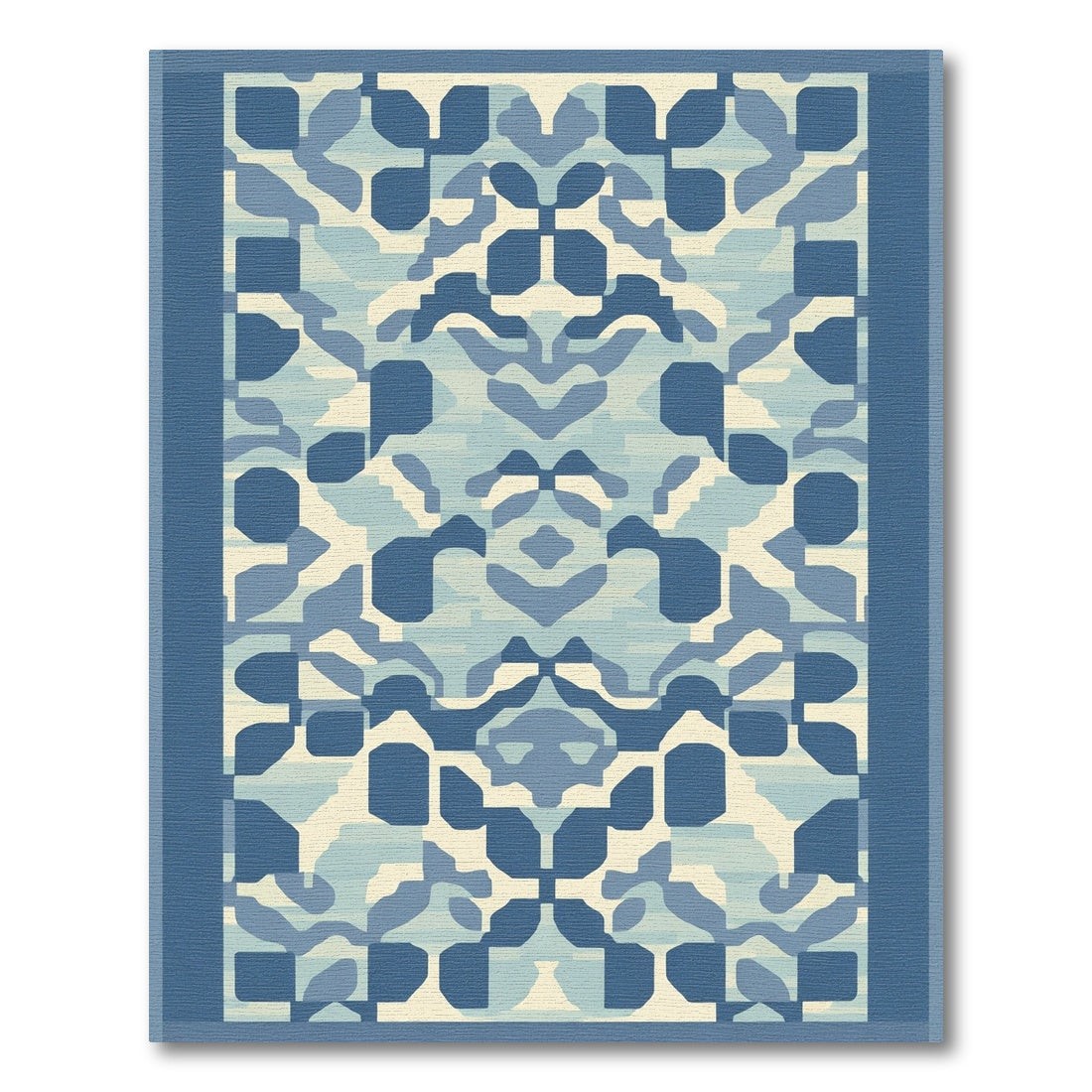 Abstract Blue Geometric Lattice Rug