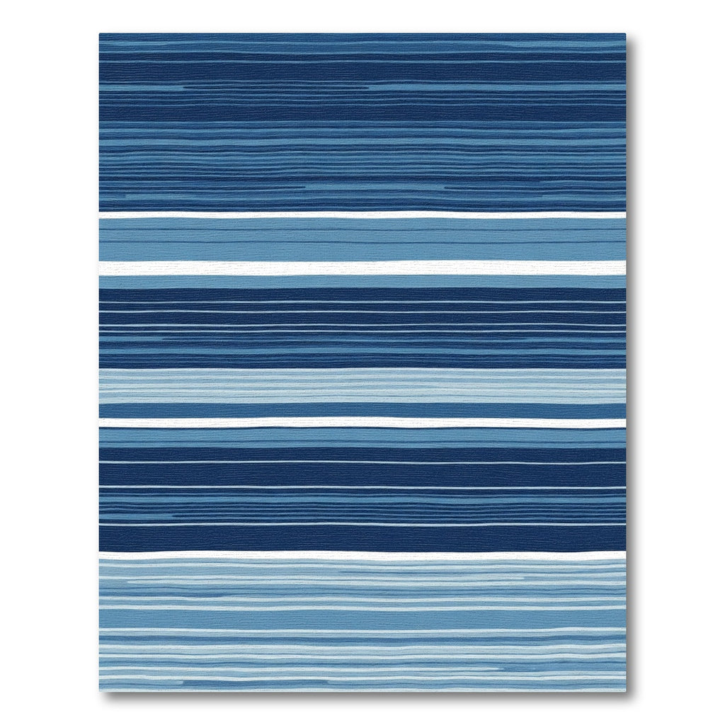 Deep Blue Horizontal Stripes Rug