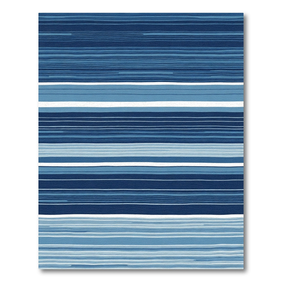 Deep Blue Horizontal Stripes Rug