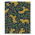 Playful Yellow Leopards Orange Flowers Rug
