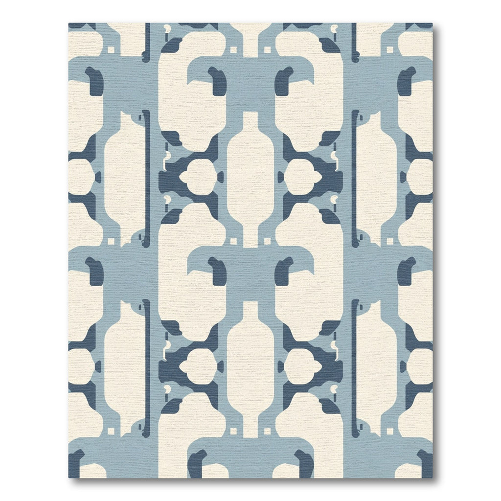 Geometric Abstract Arrangement Light Blue Rug