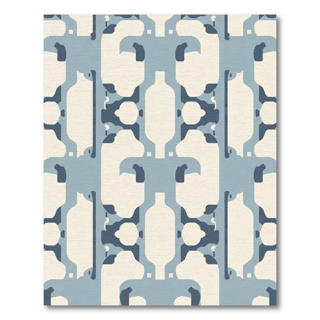 Geometric Abstract Arrangement Light Blue Rug