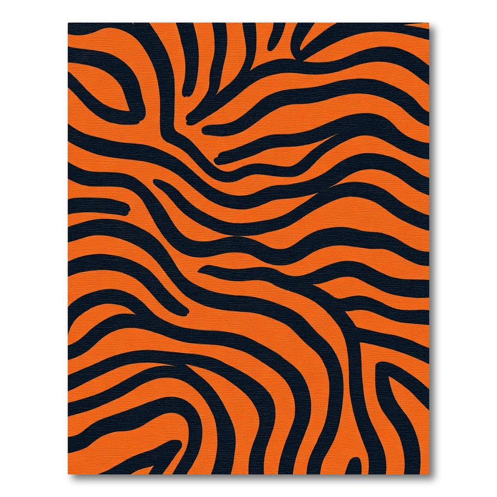 Orange Black Wavy Animal Print Rug