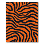 Orange Black Wavy Animal Print Rug