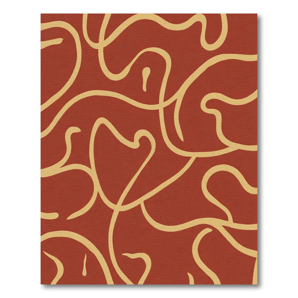 Terracotta And Ochre Abstract Swirl Rug