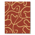 Terracotta And Ochre Abstract Swirl Rug