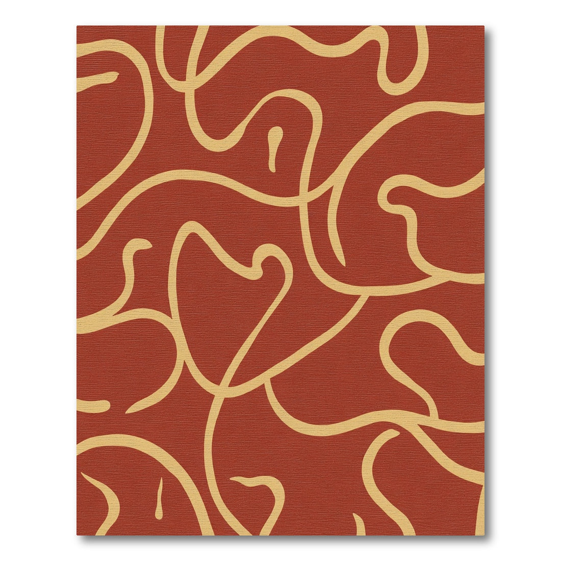Terracotta And Ochre Abstract Swirl Rug